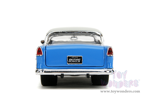 Jada Toys Bigtime Muscle - Chevrolet® Bel Air® "Ghost Gas - Mike's Speed Equip" Hardtop (1955, 1/24 scale diecast model car, Light Gray/Blue) 35211