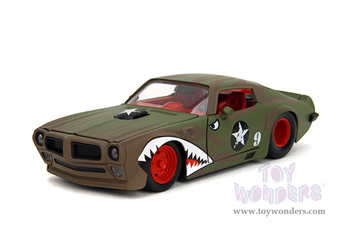 Jada Toys Bigtime Muscle - Pontiac® Firebird® #9 Hardtop (1972, 1/24 scale diecast model car, Green Camouflage/w Flames) 35212
