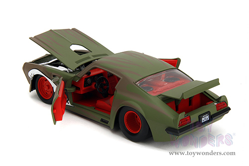 Jada Toys Bigtime Muscle - Pontiac® Firebird® #9 Hardtop (1972, 1/24 scale diecast model car, Green Camouflage/w Flames) 35212