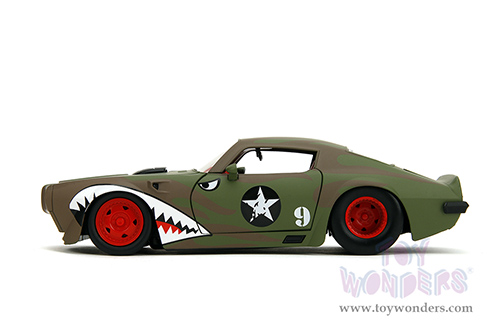 Jada Toys Bigtime Muscle - Pontiac® Firebird® #9 Hardtop (1972, 1/24 scale diecast model car, Green Camouflage/w Flames) 35212