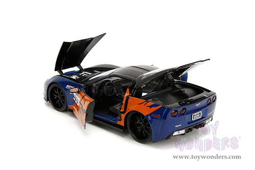 Jada Toys Bigtime Muscle - Chevrolet® Corvette® Z06 #333 "Spirit Racing" (2006, 1/24 scale diecast model car, Blue/Orange) 35213