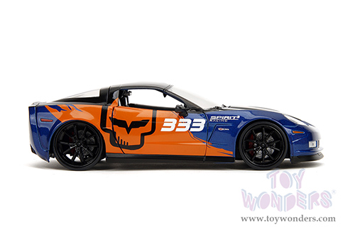 Jada Toys Bigtime Muscle - Chevrolet® Corvette® Z06 #333 "Spirit Racing" (2006, 1/24 scale diecast model car, Blue/Orange) 35213