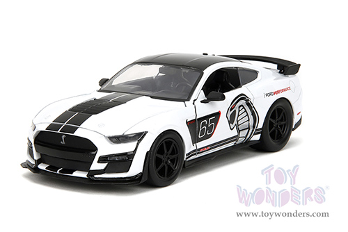 Jada Toys Bigtime Muscle - Ford Mustang Shelby® GT500® #65 (2020, 1/24 scale diecast model car, White/Black stripes) 35216