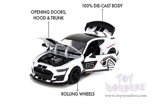 Jada Toys Bigtime Muscle - Ford Mustang Shelby® GT500® #65 (2020, 1/24 scale diecast model car, White/Black stripes) 35216