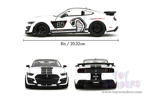 Jada Toys Bigtime Muscle - Ford Mustang Shelby® GT500® #65 (2020, 1/24 scale diecast model car, White/Black stripes) 35216
