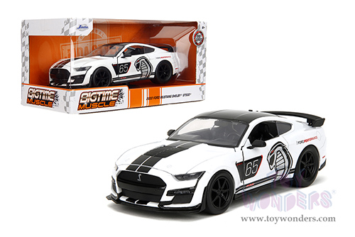 Jada Toys Bigtime Muscle - Ford Mustang Shelby® GT500® #65 (2020, 1/24 scale diecast model car, White/Black stripes) 35216