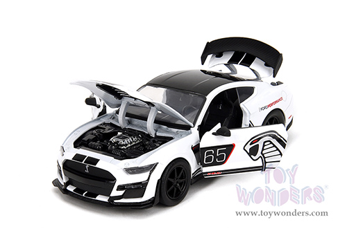 Jada Toys Bigtime Muscle - Ford Mustang Shelby® GT500® #65 (2020, 1/24 scale diecast model car, White/Black stripes) 35216