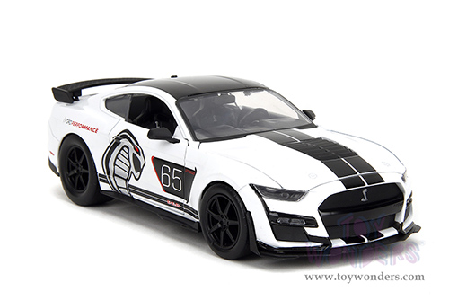 Jada Toys Bigtime Muscle - Ford Mustang Shelby® GT500® #65 (2020, 1/24 scale diecast model car, White/Black stripes) 35216