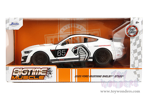 Jada Toys Bigtime Muscle - Ford Mustang Shelby® GT500® #65 (2020, 1/24 scale diecast model car, White/Black stripes) 35216