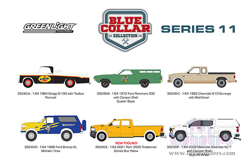 Greenlight - Blue Collar Collection Series 11 (1/64 scale diecast model car, Asstd.) 35240/48