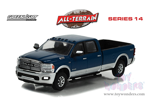 Greenlight - All Terrain Series 14 | Ram 2500 Laramie 4x4 (2022, 1/64 scale diecast model car, Patriot Blue and Billet Silver) 35250F/48