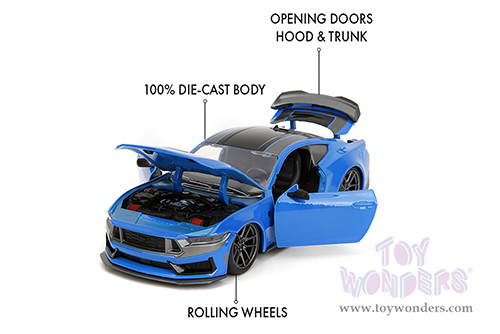 Jada Toys Bigtime Muscle - Ford Mustang Dark Horse (2024, 1/24 scale diecast model car, Blue/Black stripes) 35276