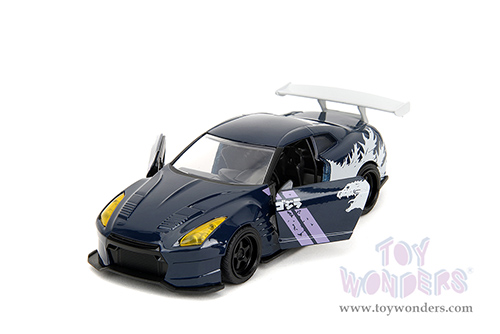 Jada Toys - Hollywood Rides | Nissan GT-R (R35) Ben Sopra "GODZILLA " (2009, 1/32 scale diecast model car, Dark Blue/White) 35295
