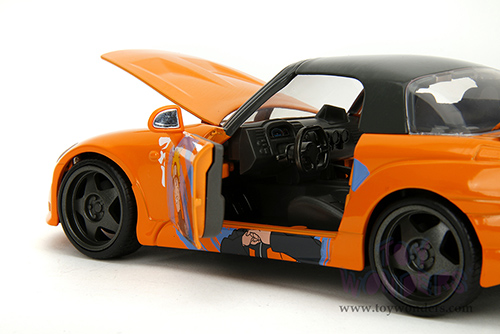 Jada Toys - Hollywood Rides | Honda S2000 with Naruto Diecast Figure "Naruto Shippuden" (2001, 1/24, diecast model car, Orange/Gray) 35351