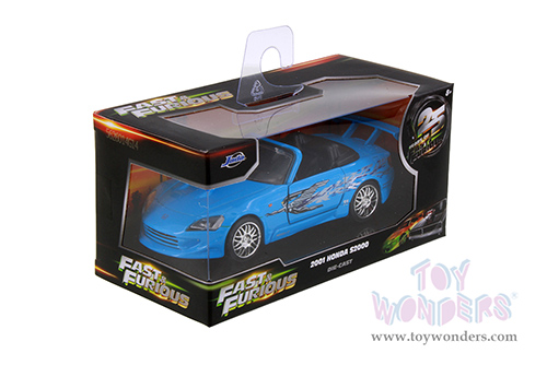 Jada Toys Fast & Furious - Honda S2000 Convertible "Fast & Furious Remix - 25th Anniversary" (2001, 1/32 scale diecast model car, Blue) 35397