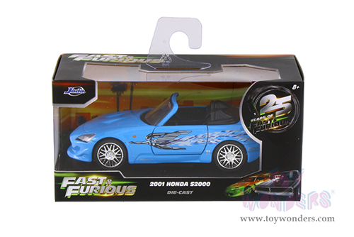 Jada Toys Fast & Furious - Honda S2000 Convertible "Fast & Furious Remix - 25th Anniversary" (2001, 1/32 scale diecast model car, Blue) 35397