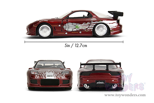 Jada Toys Fast & Furious - Dom's Mazda RX-7 (1995, 1/32 scale diecast model car, Candy Red) 35400