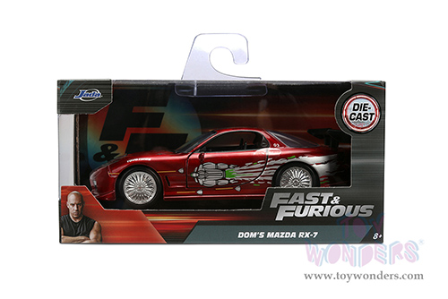 Jada Toys Fast & Furious - Dom's Mazda RX-7 (1995, 1/32 scale diecast model car, Candy Red) 35400