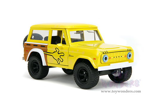 Jada Toys - Hollywood Rides | Ford Bronco with SpongeBob Squarepants Diecast Figure (1973, 1/24, diecast model car, Yellow/Brown) 35467