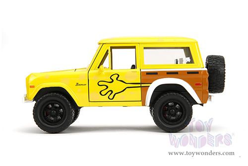 Jada Toys - Hollywood Rides | Ford Bronco with SpongeBob Squarepants Diecast Figure (1973, 1/24, diecast model car, Yellow/Brown) 35467