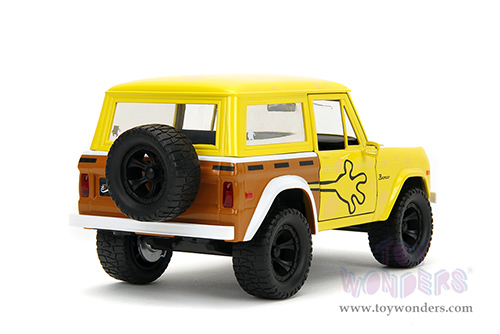 Jada Toys - Hollywood Rides | Ford Bronco with SpongeBob Squarepants Diecast Figure (1973, 1/24, diecast model car, Yellow/Brown) 35467