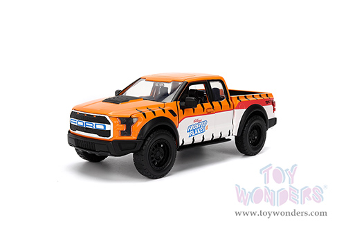 Jada Toys - Hollywood Rides | Ford F-150 Raptor Pickup with Frosted Flakes Tony the Tiger Diecast Figure (2017, 1/24, diecast model car, Orange/White) 35470