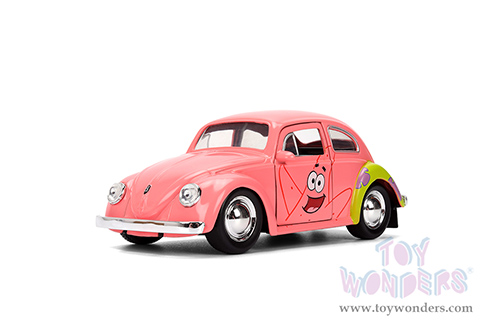 Jada Toys - Hollywood Rides | Volkswagen Beetle "Patrick Star" SpongeBob Squarepants (1959, 1/32 scale diecast model car, Livery Pink) 35479