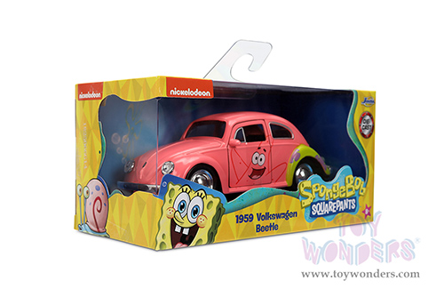 Jada Toys - Hollywood Rides | Volkswagen Beetle "Patrick Star" SpongeBob Squarepants (1959, 1/32 scale diecast model car, Livery Pink) 35479