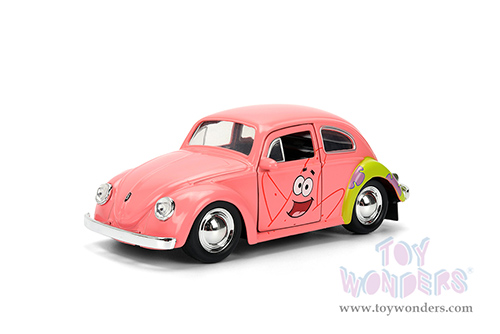 Jada Toys - Hollywood Rides | Volkswagen Beetle "Patrick Star" SpongeBob Squarepants (1959, 1/32 scale diecast model car, Livery Pink) 35479