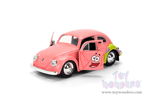 Jada Toys - Hollywood Rides | Volkswagen Beetle "Patrick Star" SpongeBob Squarepants (1959, 1/32 scale diecast model car, Livery Pink) 35479