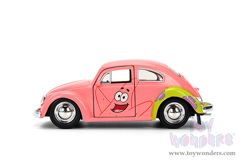 Jada Toys - Hollywood Rides | Volkswagen Beetle "Patrick Star" SpongeBob Squarepants (1959, 1/32 scale diecast model car, Livery Pink) 35479