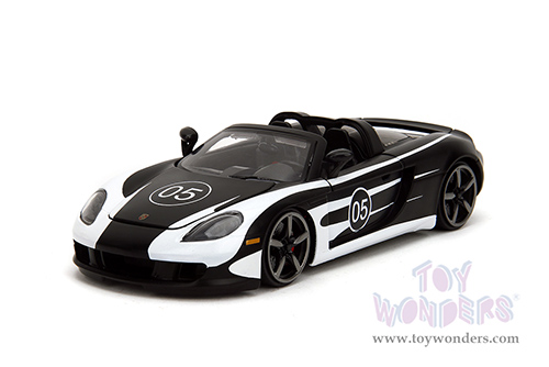 Jada Toys Hyper-Spec - Porsche Carrera GT Convertible #05 (1/24, diecast model car, Black/White) 35490