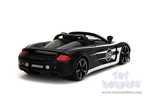 Jada Toys Hyper-Spec - Porsche Carrera GT Convertible #05 (1/24, diecast model car, Black/White) 35490