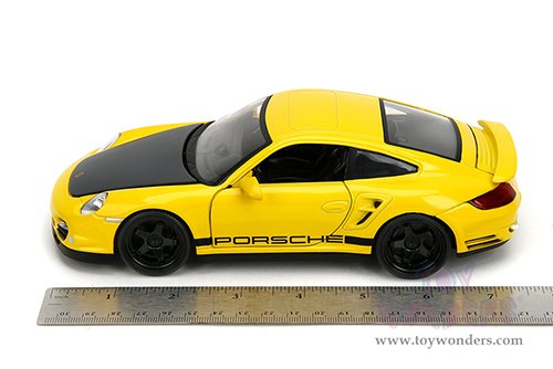 Jada Toys Hyper-Spec - Porsche 911 Turbo (997) (1/24, diecast model car, Yellow/Black Hood) 35493