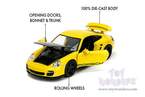 Jada Toys Hyper-Spec - Porsche 911 Turbo (997) (1/24, diecast model car, Yellow/Black Hood) 35493