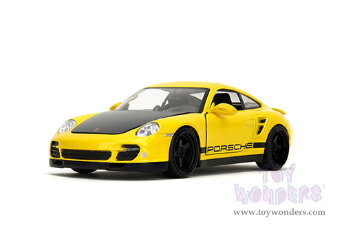 Jada Toys Hyper-Spec - Porsche 911 Turbo (997) (1/24, diecast model car, Yellow/Black Hood) 35493