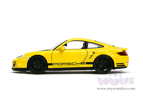 Jada Toys Hyper-Spec - Porsche 911 Turbo (997) (1/24, diecast model car, Yellow/Black Hood) 35493