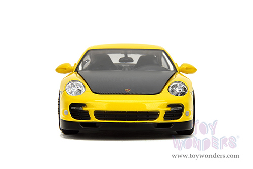 Jada Toys Hyper-Spec - Porsche 911 Turbo (997) (1/24, diecast model car, Yellow/Black Hood) 35493