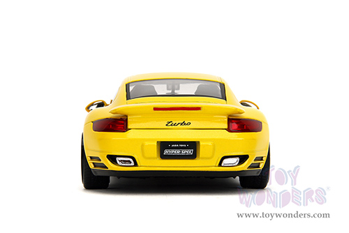 Jada Toys Hyper-Spec - Porsche 911 Turbo (997) (1/24, diecast model car, Yellow/Black Hood) 35493