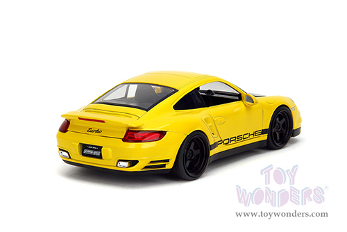 Jada Toys Hyper-Spec - Porsche 911 Turbo (997) (1/24, diecast model car, Yellow/Black Hood) 35493