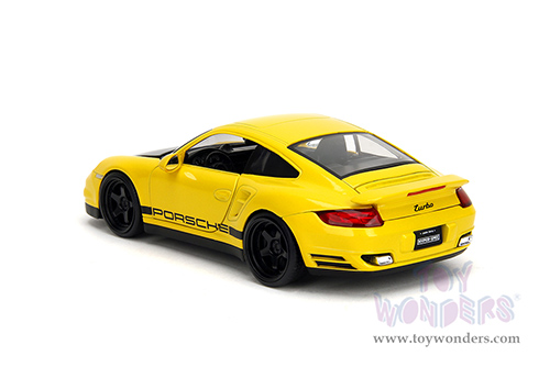 Jada Toys Hyper-Spec - Porsche 911 Turbo (997) (1/24, diecast model car, Yellow/Black Hood) 35493