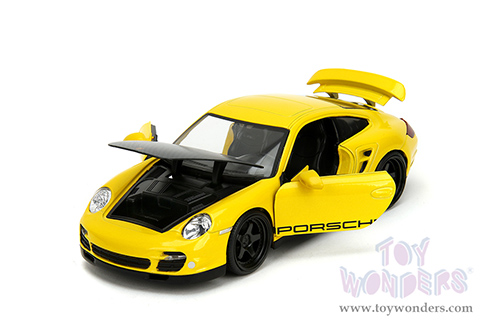 Jada Toys Hyper-Spec - Porsche 911 Turbo (997) (1/24, diecast model car, Yellow/Black Hood) 35493