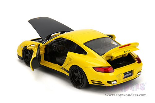 Jada Toys Hyper-Spec - Porsche 911 Turbo (997) (1/24, diecast model car, Yellow/Black Hood) 35493