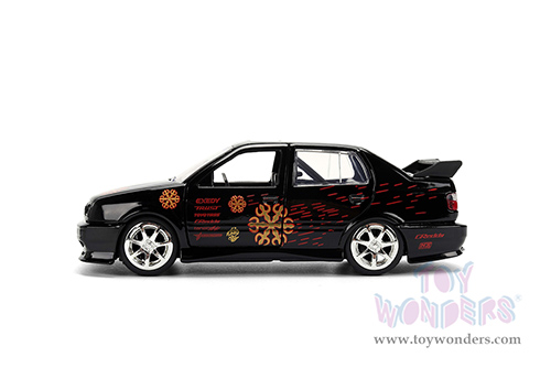 Jada Toys Fast & Furious - Volkswagen Jetta "Fast & Furious Remix - 25th Anniversary" (1995, 1/32 scale diecast model car, Black) 35628