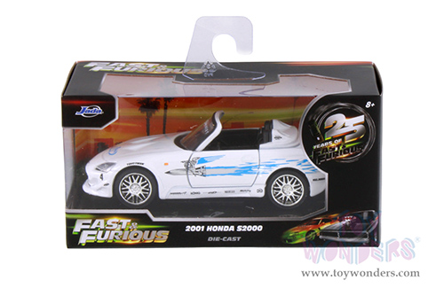 Jada Toys Fast & Furious - Honda S2000 Convertible "Fast & Furious Remix - 25th Anniversary" (2001, 1/32 scale diecast model car, White) 35629