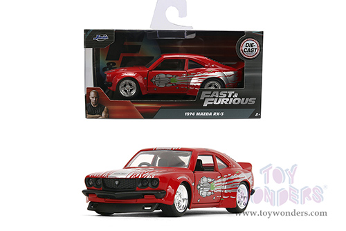 Jada Toys Fast & Furious - Mazda RX-3 (1974, 1/32 scale diecast model car, Glossy Red) 35630