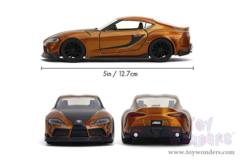 Jada Toys Fast & Furious - Toyota Supra F9 (2020, 1/32 scale diecast model car, Candy Orange/W Black Stripes) 35632