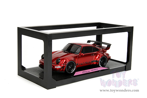 Jada Toys Pink Slips - Rauh-Welt Begriff (RWB) Body Kit with Display Base (1/18 scale diecast model car, Blue/Black with Pink stripes) 35726