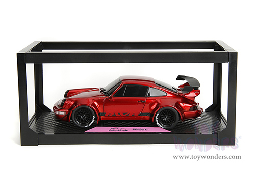 Jada Toys Pink Slips - Rauh-Welt Begriff (RWB) Body Kit with Display Base (1/18 scale diecast model car, Blue/Black with Pink stripes) 35726