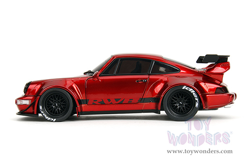 Jada Toys Pink Slips - Rauh-Welt Begriff (RWB) Body Kit with Display Base (1/18 scale diecast model car, Blue/Black with Pink stripes) 35726